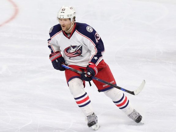 (Amy Irvin/The Hockey Writers) Scott Hartnell's name could come up in trade discussions between Edmonton and Columbus if and when they occur.