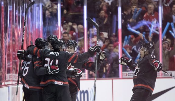 Team Canada players celebrate