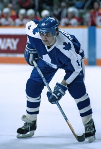 Walt Poddubny #8 of the Toronto Maple Leafs