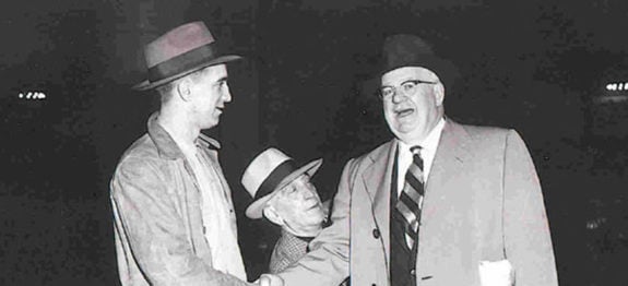 Jack Adams and Ted Lindsay of the Detroit Red Wings.