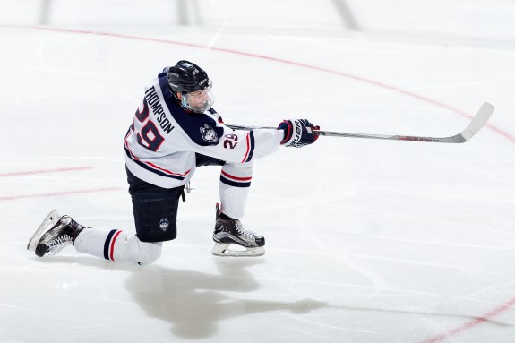 Tage Thompson of the University of Connecticut