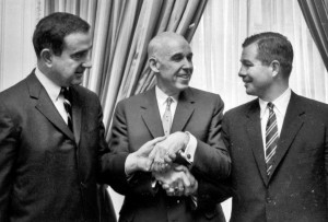 Gordon Ritz, right, with Clarence Campbell and George Fleherty