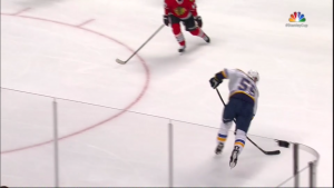 Blues vs Balckhawks Game 3 - shot 1 - Defense chip in