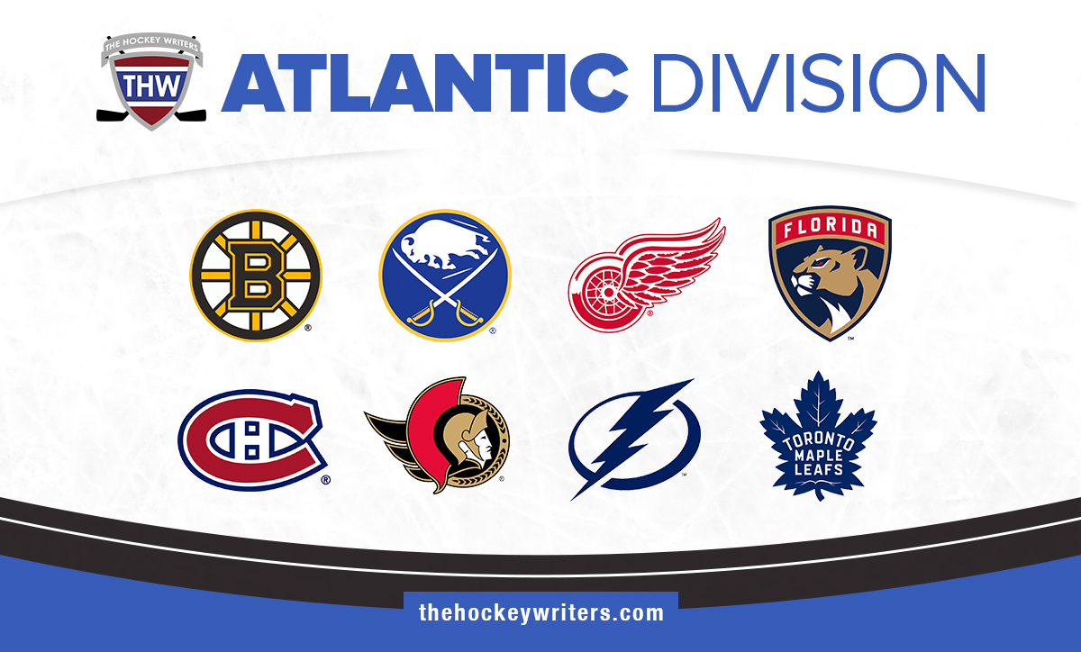 NHL Atlantic Division Boston Bruins Buffalo Sabres Detroit Red Wings Florida Panthers Montreal Canadiens Ottawa Senators Tampa Bay Lightning Toronto Maple Leafs
