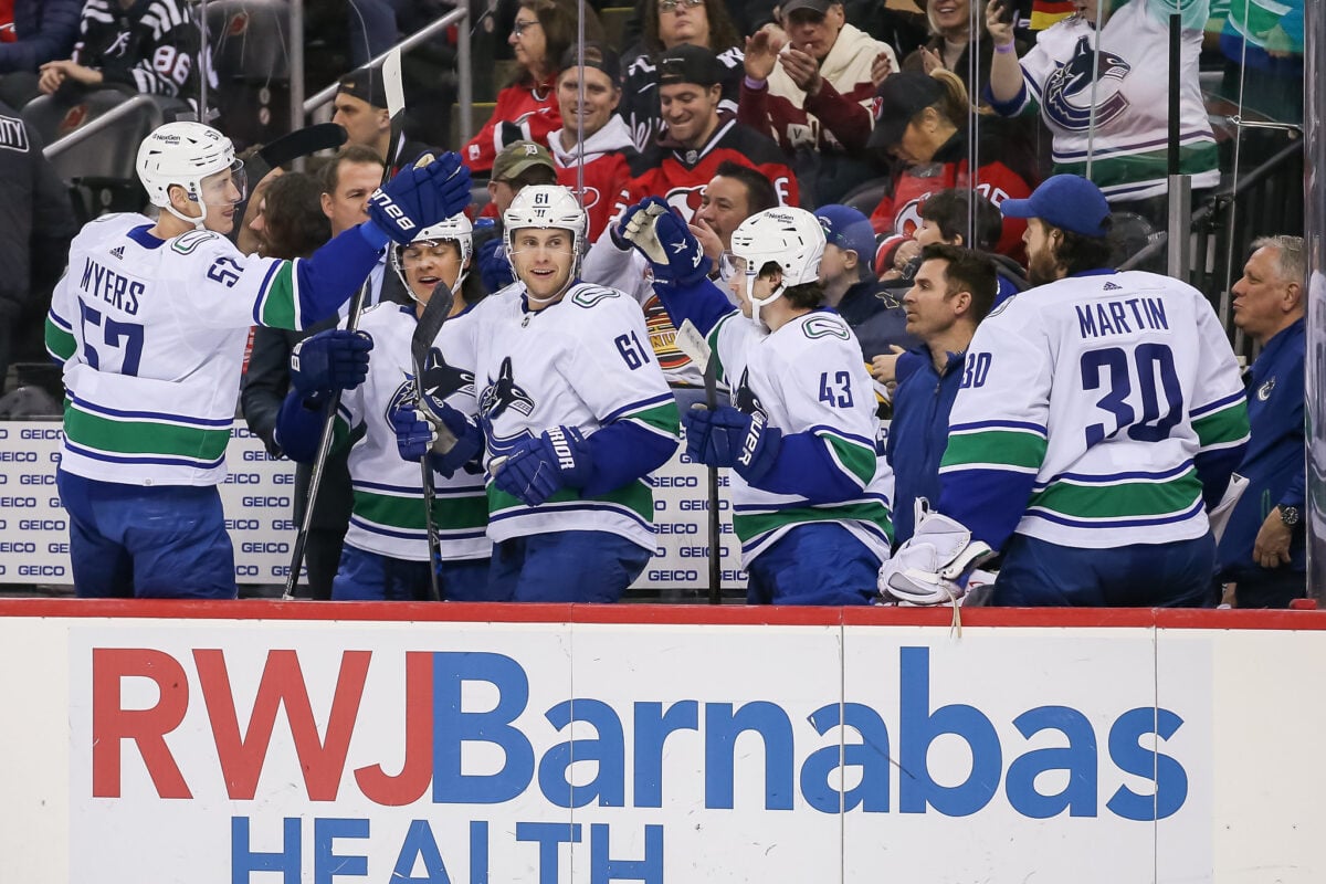 Vancouver Canucks Bench Celebration