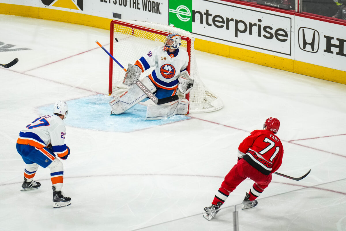 Jesper Fast Carolina Hurricanes Ilya Sorokin New York Islanders