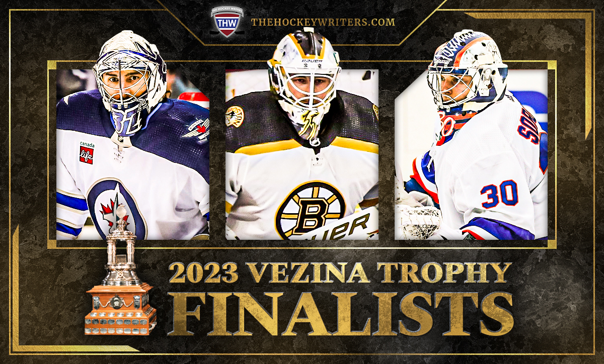Linus Ullmark, Ilya Sorokin, Connor Hellebuyck 2023 Vezina Trophy Finalists