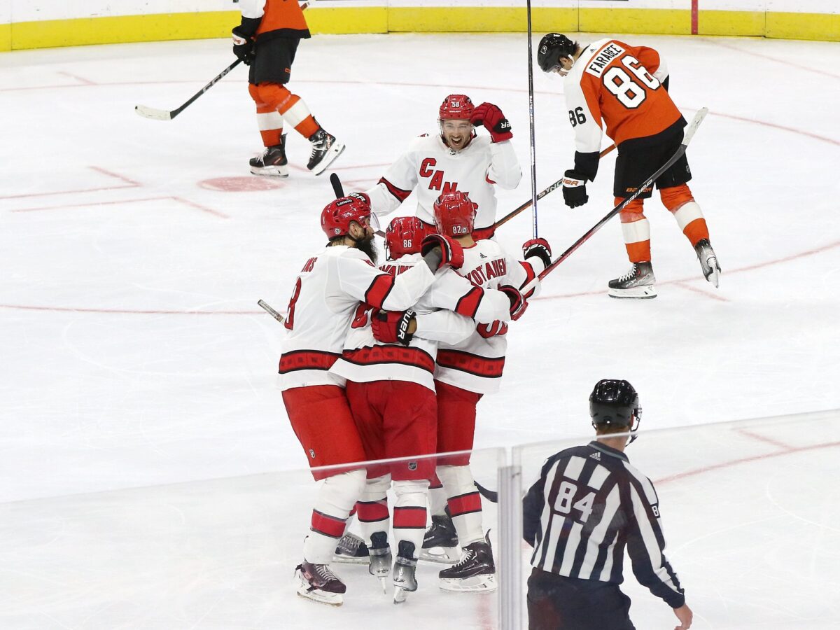 Michael Bunting Carolina Hurricanes Celebration