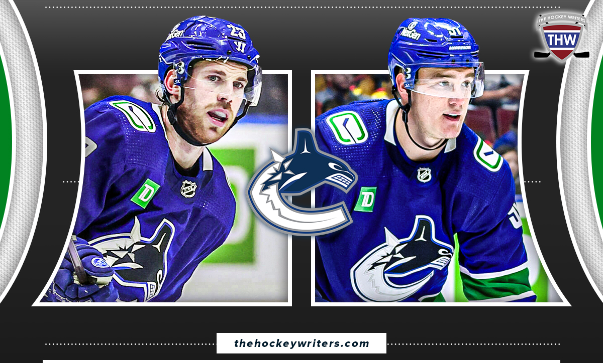 Vancouver Canucks Nikita Zadorov and Elias Lindholm