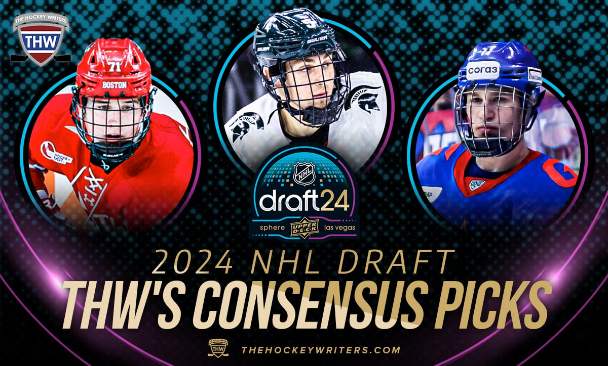 Macklin Celebrini, Ivan Demidov, and Artyom Levshunov 2024 NHL Entry Draft The Hockey Writer's Consensus