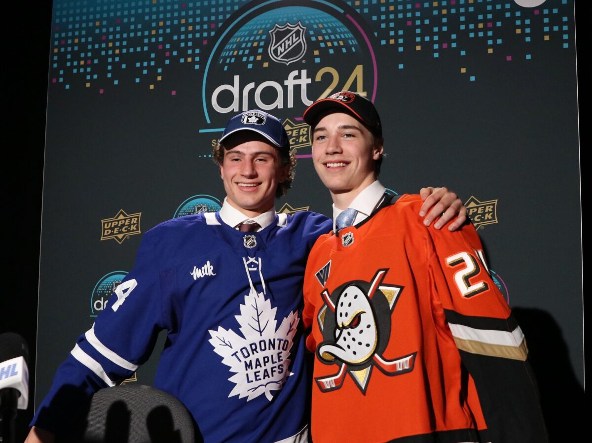 Ben Danford Toronto Maple Leafs Beckett Sennecke Anaheim Ducks