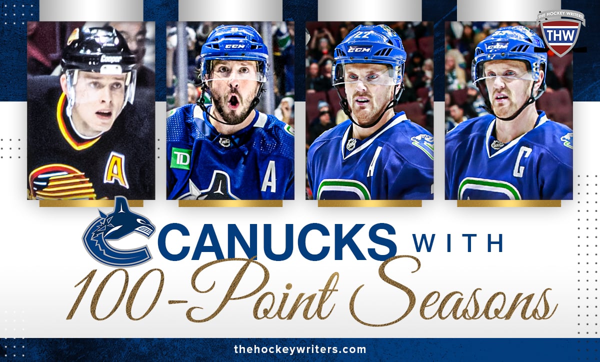 Vancouver Canucks with 100-Point Seasons Pavel Bure, JT Miller and Daniel & Henrik Sedin