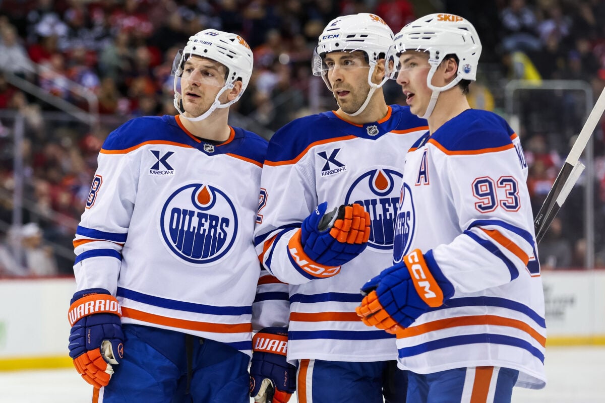 Zach Hyman Evan Bouchard Ryan Nugent Hopkins Edmonton Oilers
