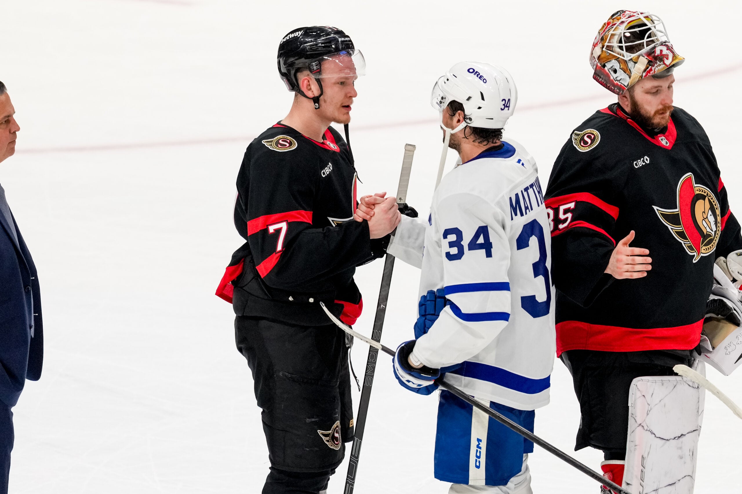 Brady Tkachuk Ottawa Senators Auston Matthews Toronto Maple Leafs