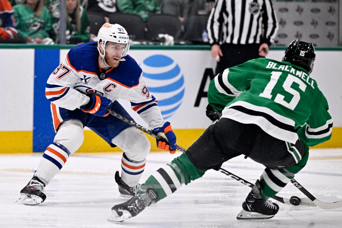 Connor McDavid Edmonton Oilers Colin Blackwell Dallas Stars