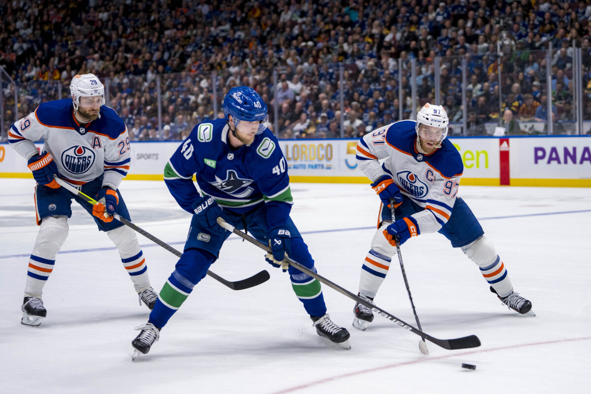 Leon Draisaitl Connor McDavid Edmonton Oilers Elias Pettersson Vancouver Canucks