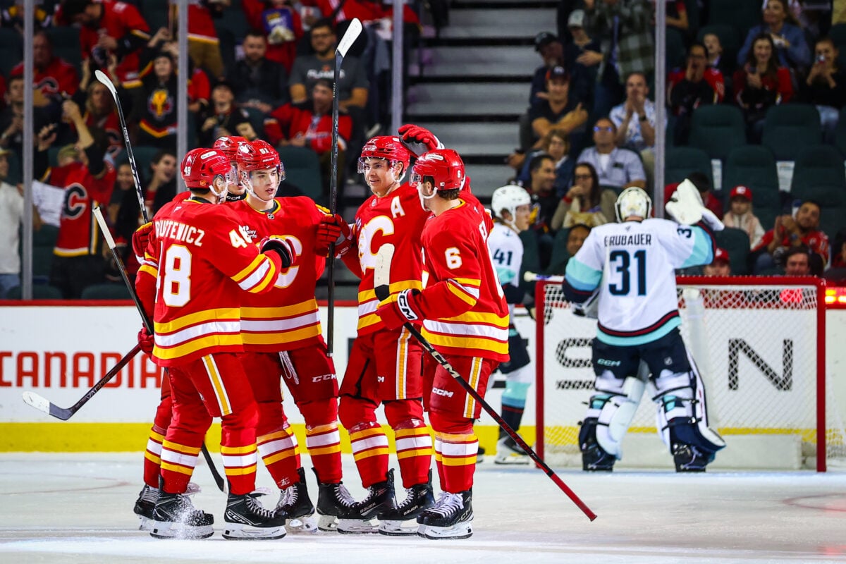 Yegor Sharangovich Calgary Flames Celebration