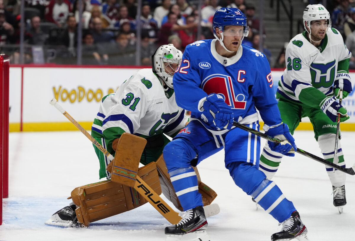 Gabriel Landeskog Colorado Avalanche Frederik Andersen Carolina Hurricanes