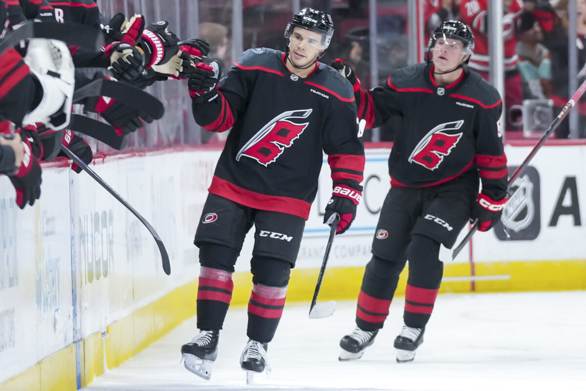 Logan Stankoven Carolina Hurricanes Celebration