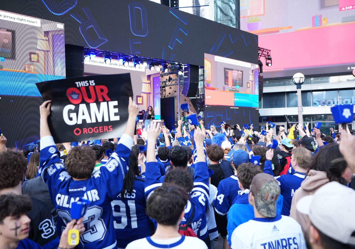 Fans shows their support in Maple Leafs Square