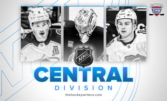 Central Division Cale Makar, Connor Hellebuyck, Connor Bedard