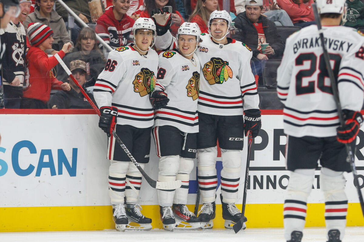 Connor Bedard Artyom Levshunov Teuvo Teravainen Chicago Blackhawks