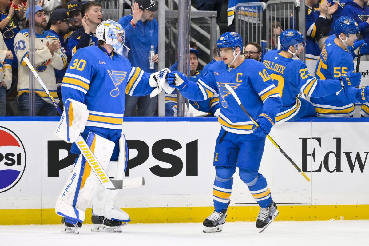 Joel Hofer Brayden Schenn St. Louis Blues