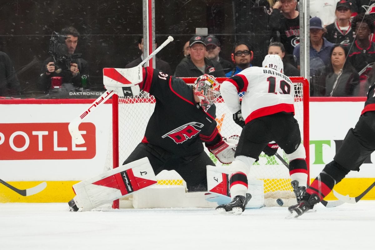 Frederik Andersen Carolina Hurricanes Drake Batherson Ottawa Senators