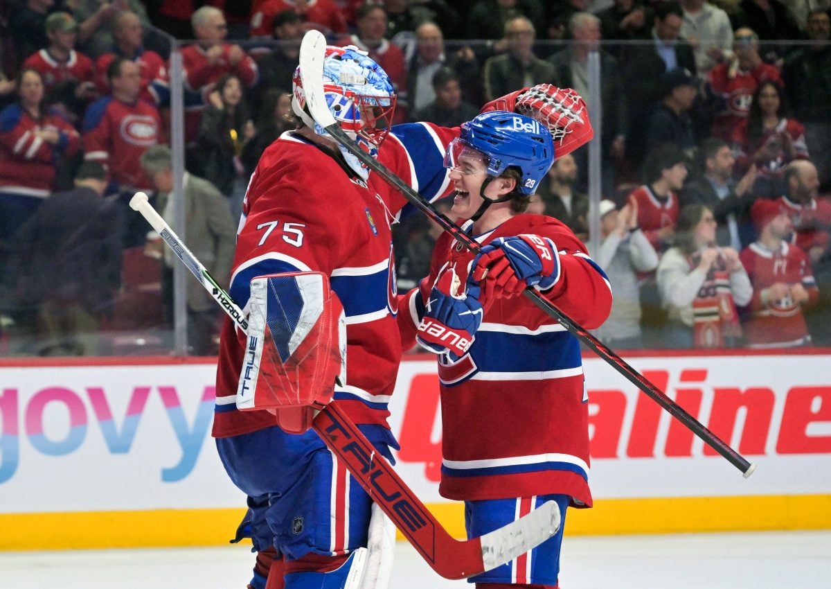 Jakub Dobes Cole Caufield Montreal Canadiens