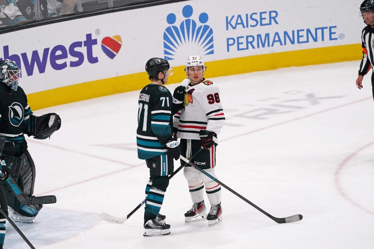 San Jose Sharks Macklin Celebrini Chicago Blackhawks Connor Bedard