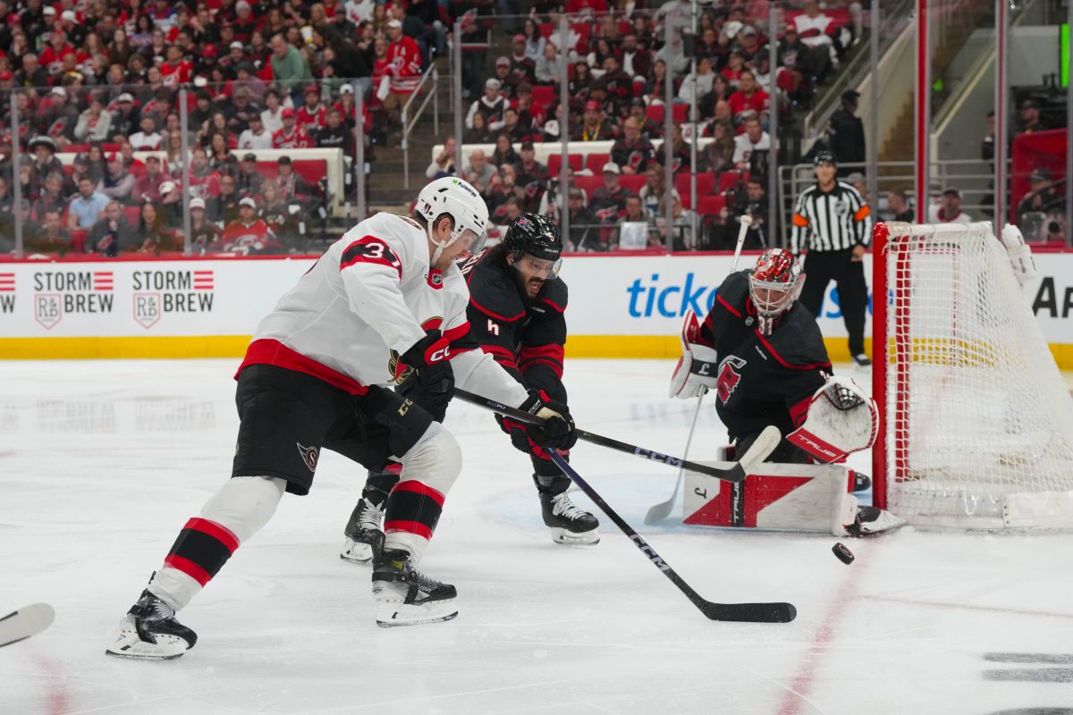 Warren Foegele Ottawa Senators Frederik Andersen Carolina Hurricanes