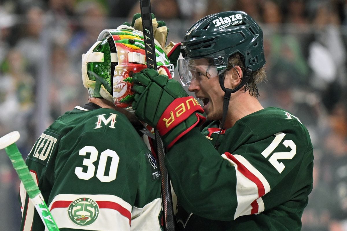 Jesper Wallstedt Matt Boldy Minnesota Wild