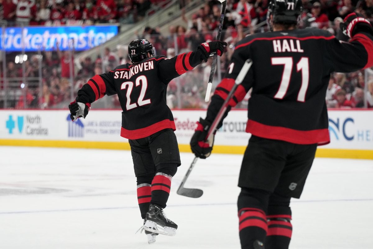 Logan Stankoven Taylor Hall Carolina Hurricanes