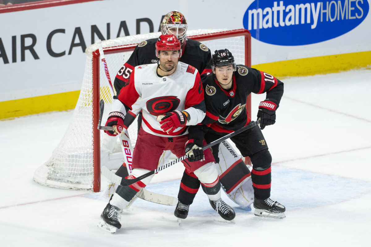 Jordan Spence, William Carrier, Linus Ullmark, Ottawa Senators, Carolina Hurricanes