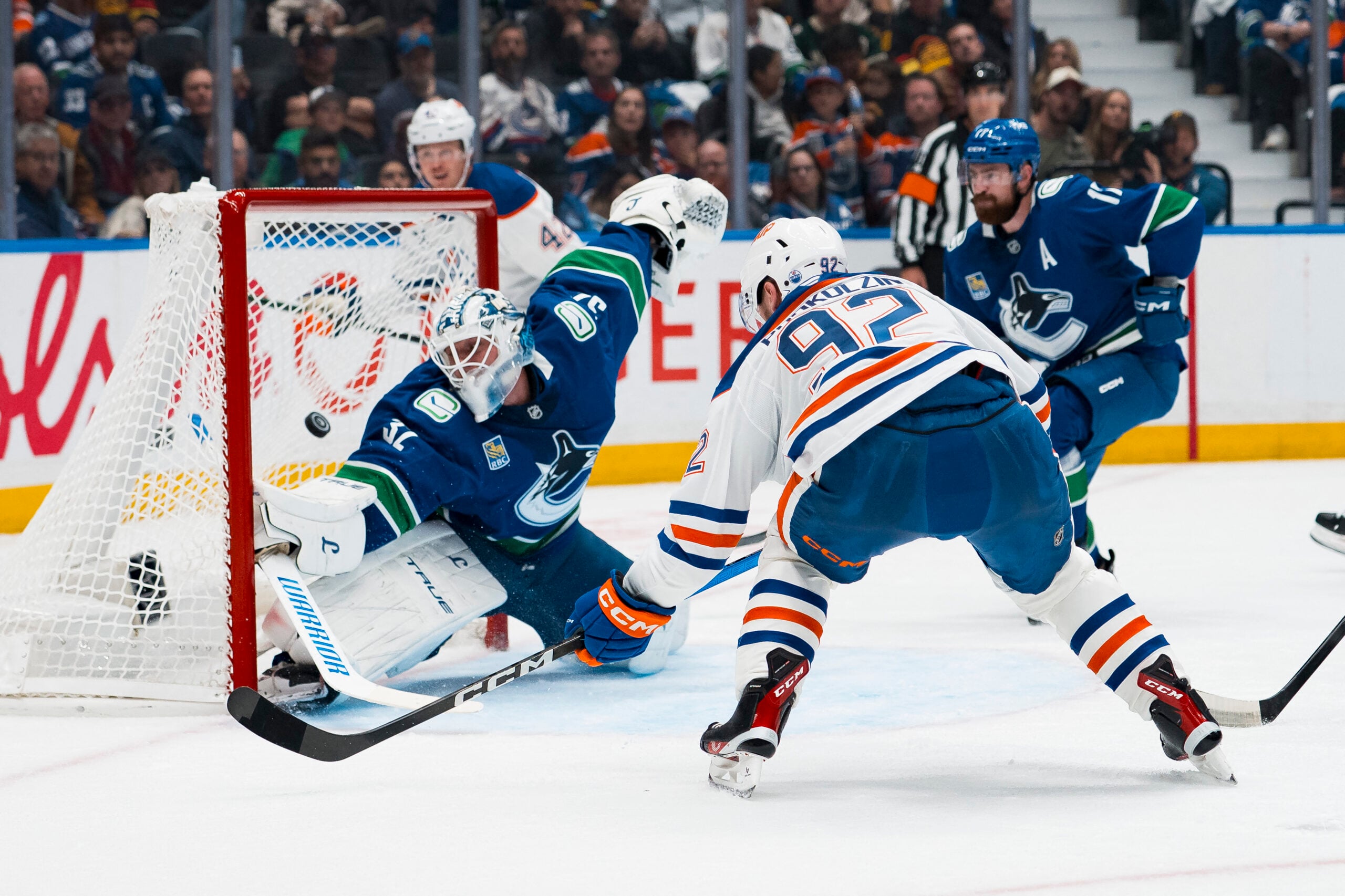 Leon Draisaitl and Connor McDavid and Edmonton Oilers — Oilers' 9-7 Clinic Against Vancouver Masks a Goaltending Crisis